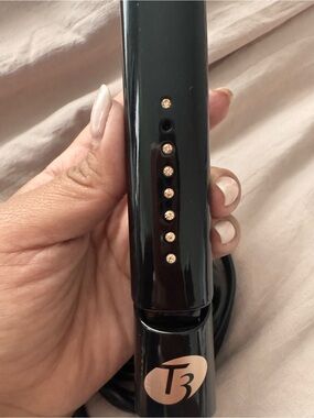 T3 Black Styling Iron with Gold Crystal Accents
